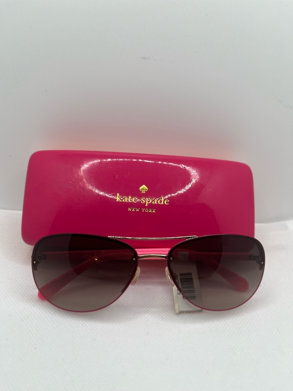 kate spade Hot Pink Aviator Sunglasses with Matching Case